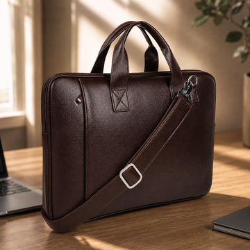 Premium Leather Laptop Bag for Men & Women | Business Office Messenger Briefcase
