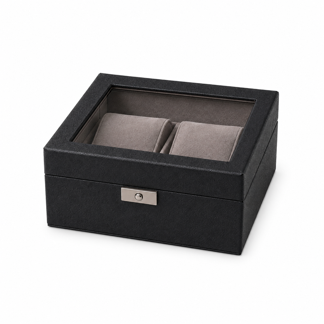Valetra Compact 2-Slot Watch Box for Classic & Smartwatches – Black
